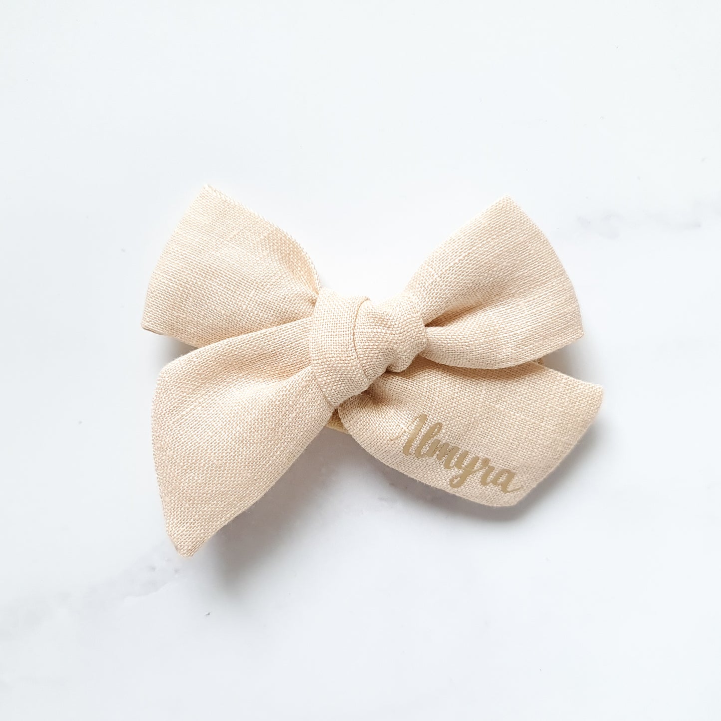 Personalised Classic Linen Bow | Light Beige