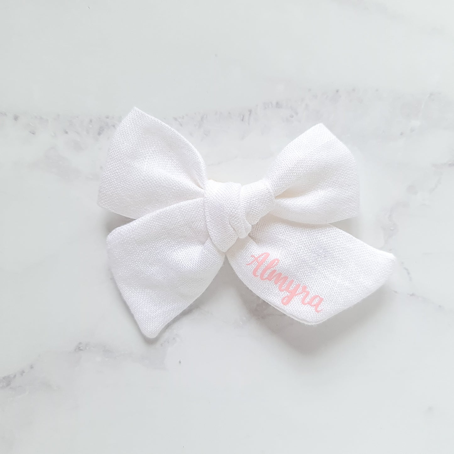 Personalised Classic Linen Bow | Ivory