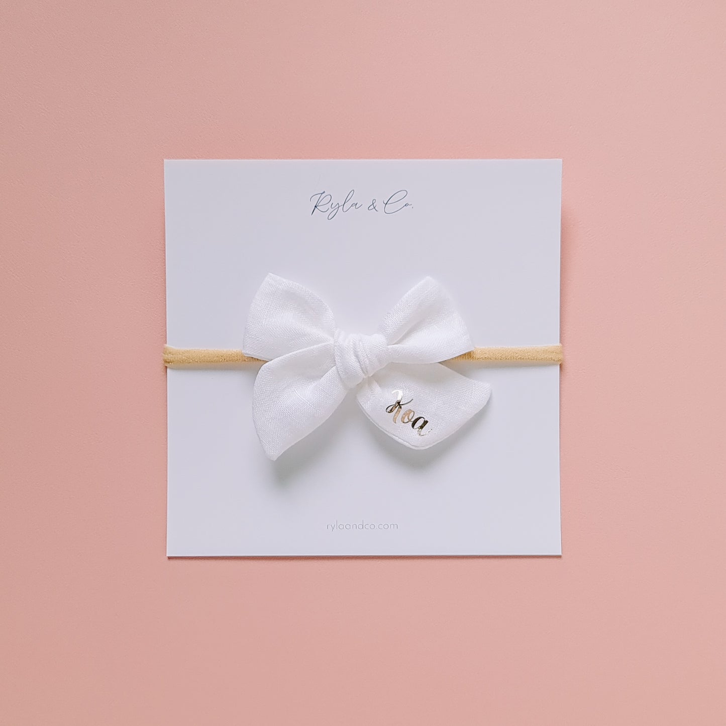 Personalised Classic Linen Bow | Ivory