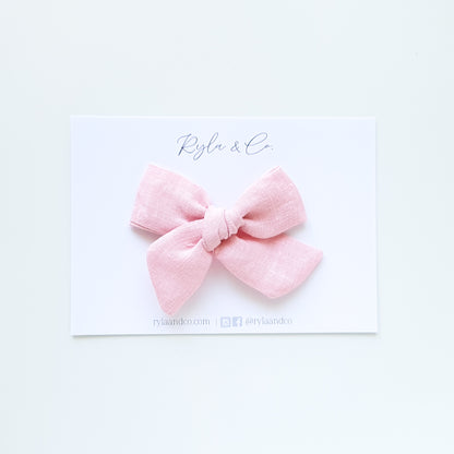 Personalised Classic Linen Bow | Peony