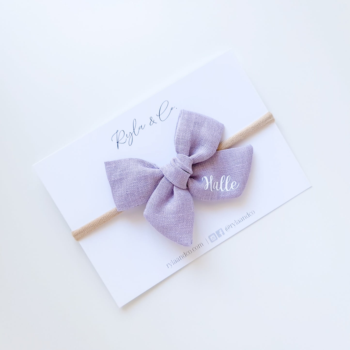 Personalised Classic Linen Bow | Dusty Purple