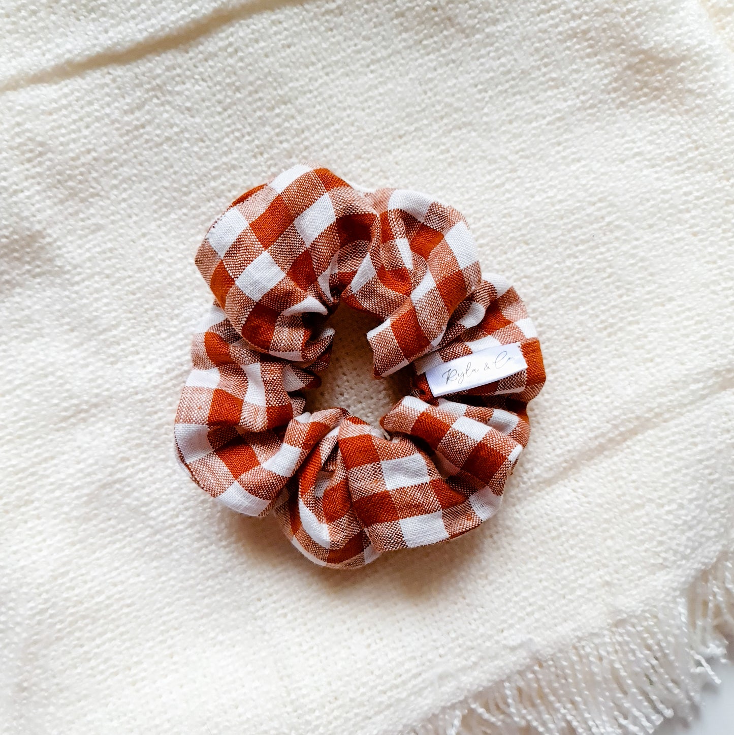 Linen Scrunchie | Paprika Gingham