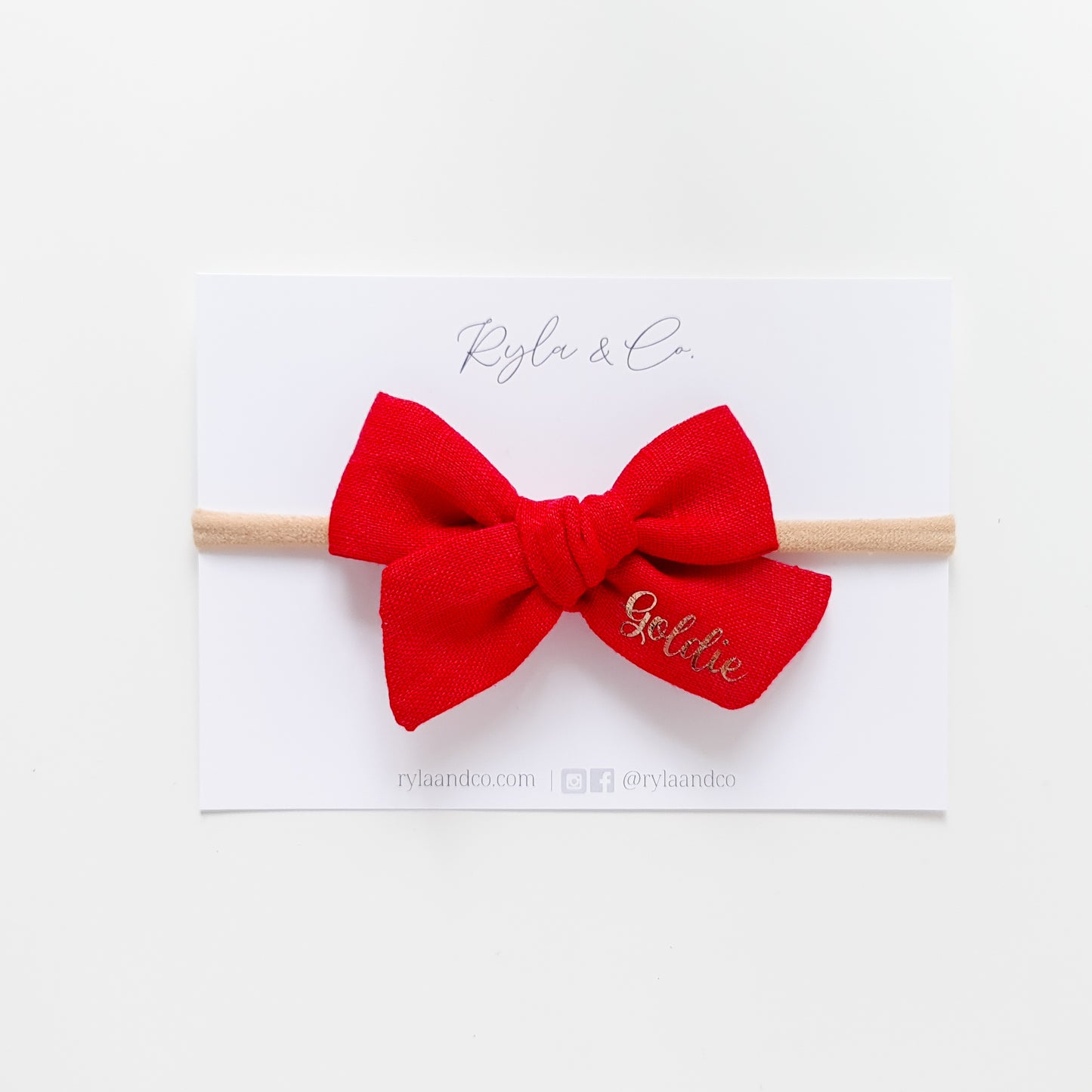 Personalised Classic Linen Bow | Red