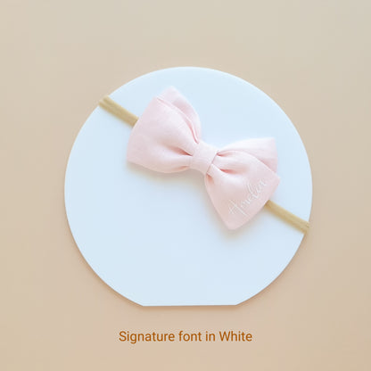 Personalised Emma Bow | Soft Pink