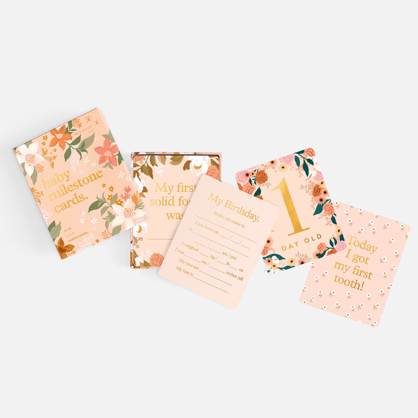 Baby Milestone Cards (Floral)