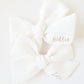 Personalised Large Linen Bow | Ivory