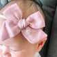 Personalised Classic Linen Bow | Rose Pink