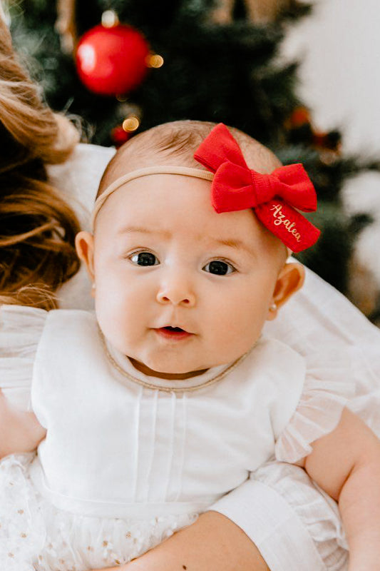 Personalised Classic Linen Bow | Red