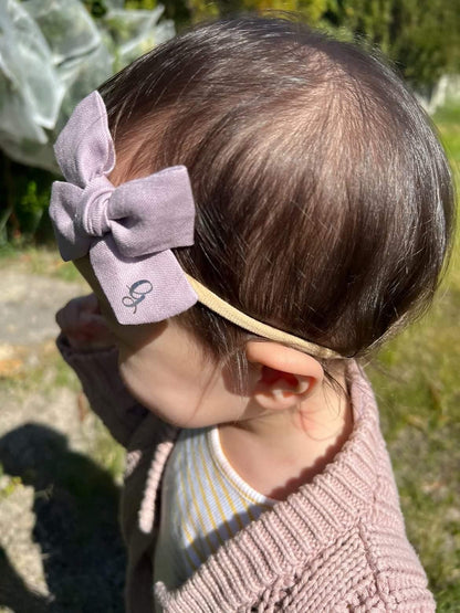 Personalised Classic Linen Bow | Dusty Purple